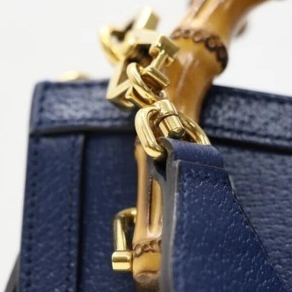 GUCCI Diana NM Bamboo Handle Tote Leather Mini - Blue - Picture 8 of 13